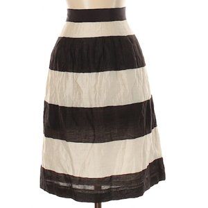 LOFT Black and Cream Striped Skirt